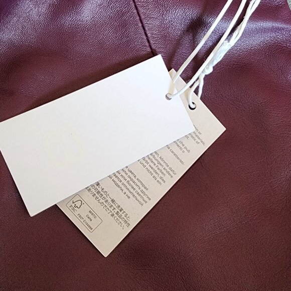 Lambskin Italian Leather Miniskirt - Wine - Picture 7 of 7